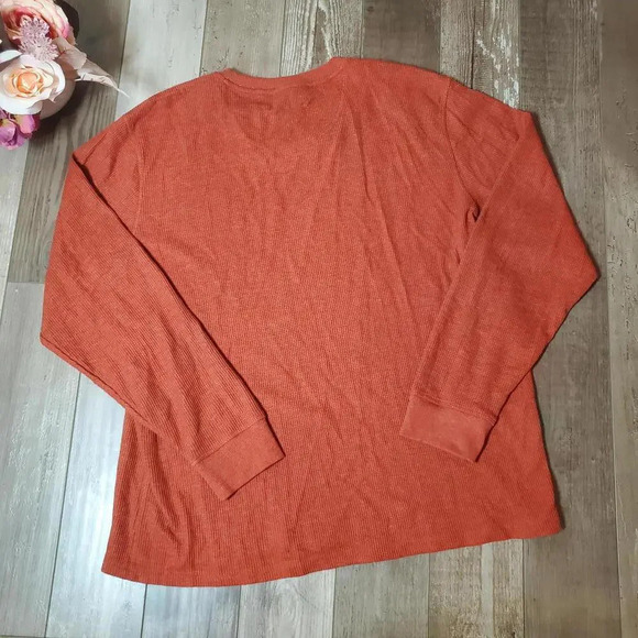 Member's Mark Thermal Crew Shirt Men's XL Waffle Knit Harvest Red Heather - Picture 11 of 12
